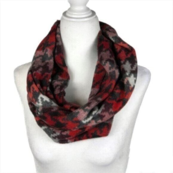 V. FRAAS Red/Black/Grey Infinity Warm Comfy Cozy Winter Scarf - Picture 4 of 6